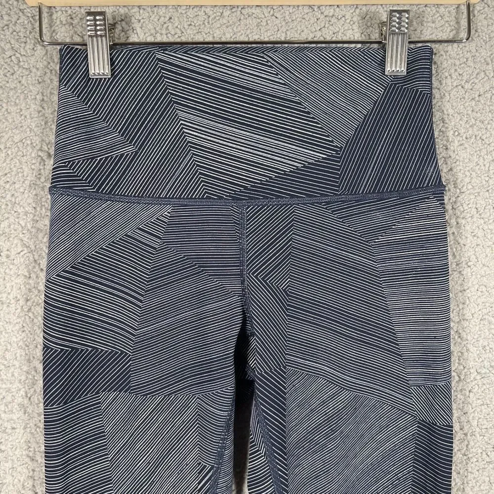 Lululemon Leggings Womens 4 Wunder‎ Under Etch Hail Navy Blue Crop 21